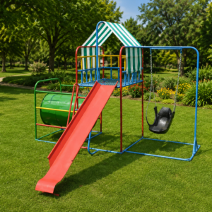 bambino jungle gym with tent + 2m steel slide