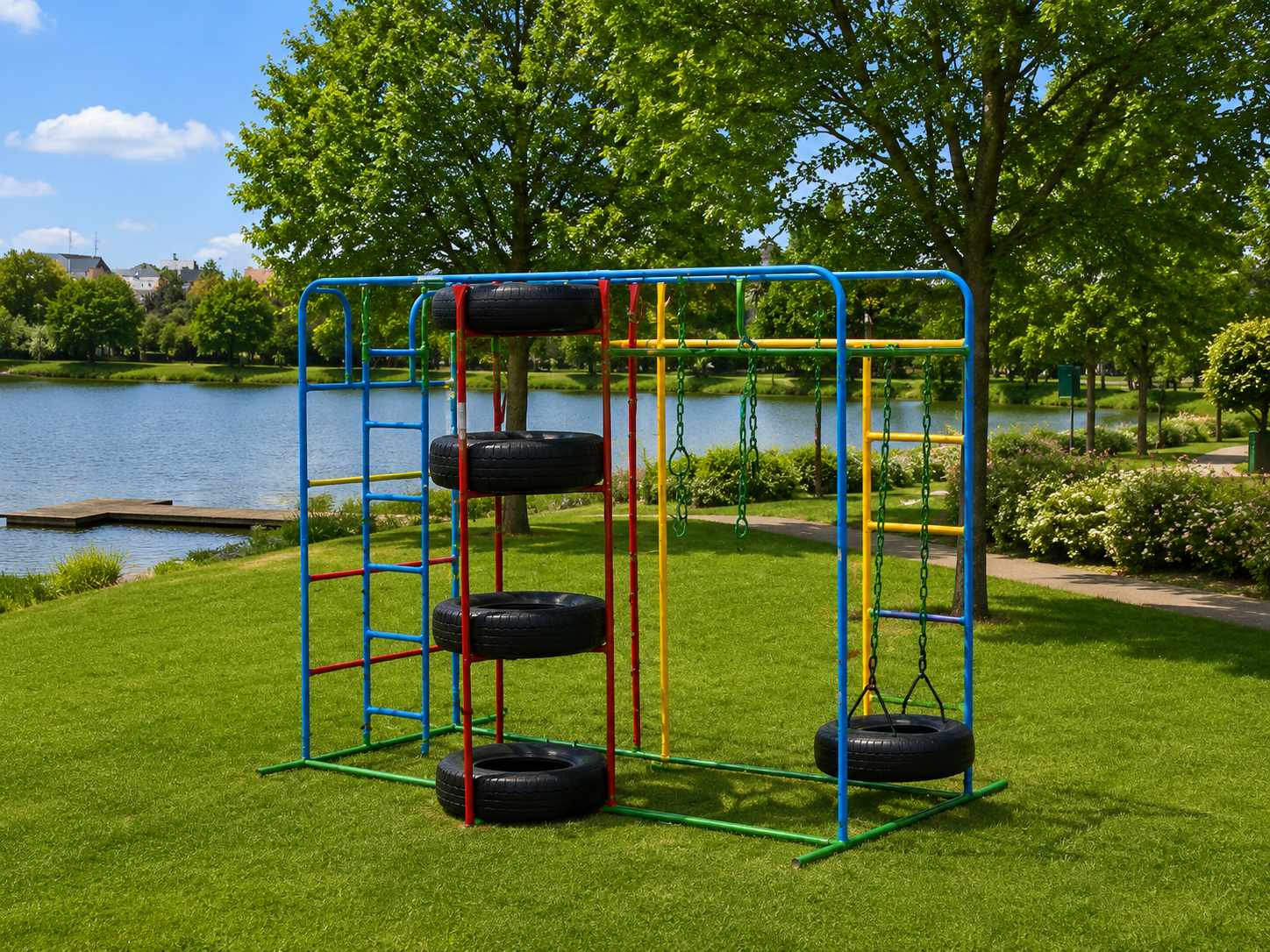 big tyre tunnel jungle gym