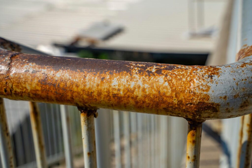 rusted balustrades just steel